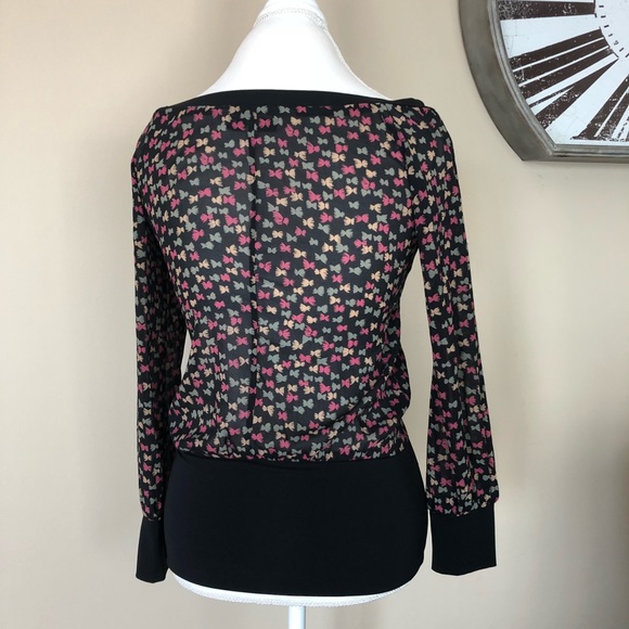 Trina Turk Sheer Black Patterned Silk Top - Picture 3 of 6